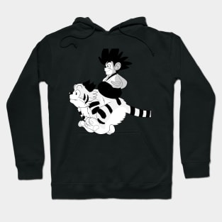 Yaiba riding on kagetora black and white halftonr version Hoodie